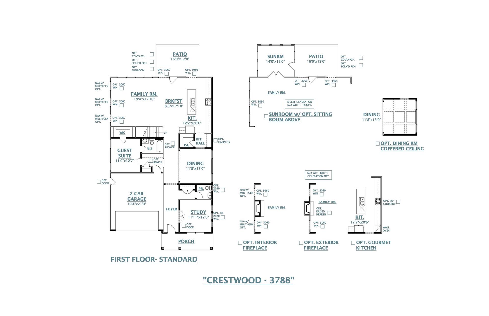 Simpsonville New Home Crestwood Floorplan