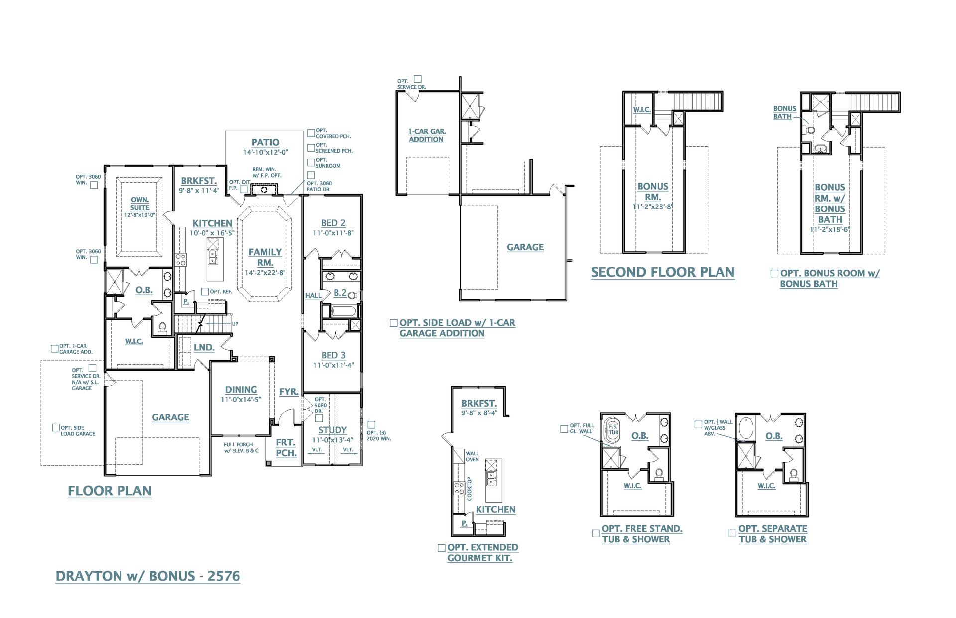 Summerville New Home Drayon + Bonus Room Floorplan