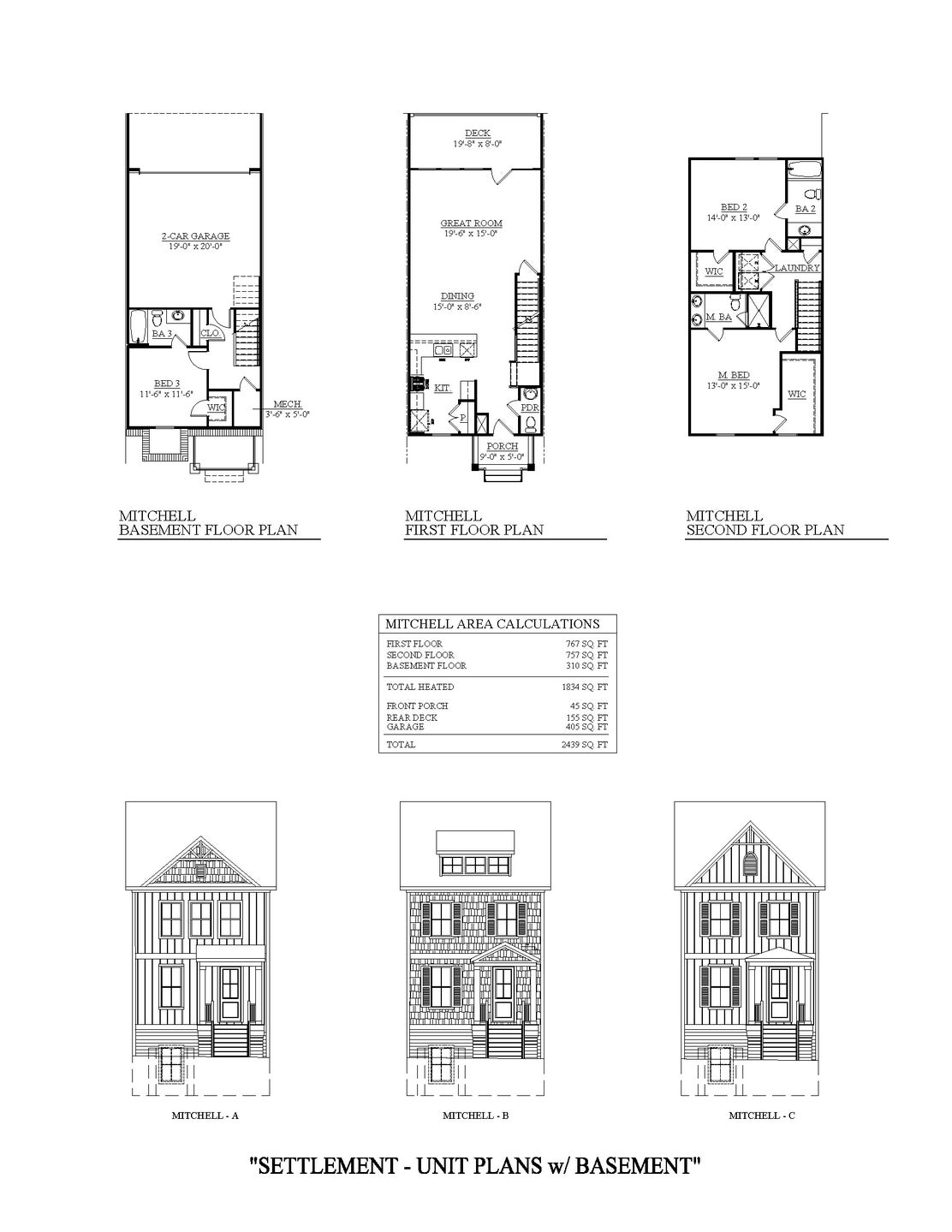 Mitchell + Basement New Home Floorplan